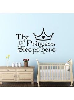 اشتري The Princess Sleeps Here Wall Stickers Black 35x22 centimeter في الامارات