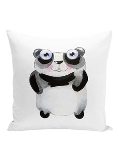Buy Cartoon Panda Decorative Pillow White/Black/Grey 16x16inch in UAE