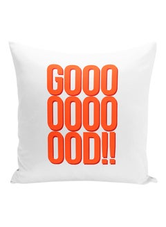 Buy Good Decorative Pillow White/Orange 16x16inch in UAE