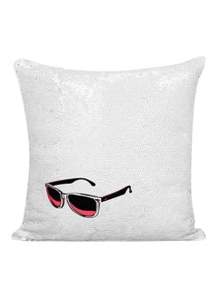 Buy Sun Shades Sequined Pillow Silver/Black/Pink 16x16inch in UAE