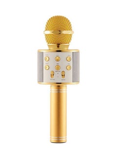 Buy Karaoke Mic Bluetooth Speaker GH014 Gold in Saudi Arabia