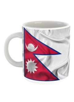 Buy Nepal Flag Printed Coffee Mug Red/White in UAE