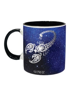 Buy Scorpio Printed Coffee Mug Blue/Silver/Black in UAE