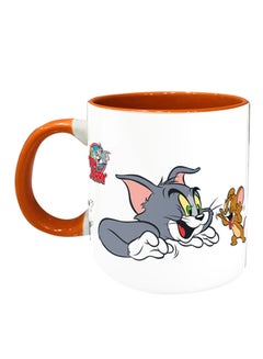 Buy Tom And Jerry Printed Coffee Mug White/Grey/Orange in UAE