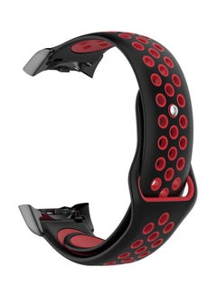 Buy Replacement Silicone Band Strap For Samsung Gear Fit2/Fit2 Pro Black/Red in Saudi Arabia