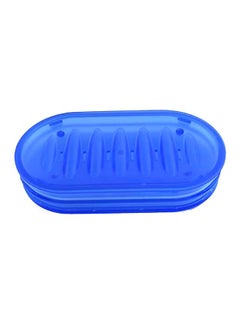 Buy Polyester Soap Dish Blue 15x8x2.7cm in UAE