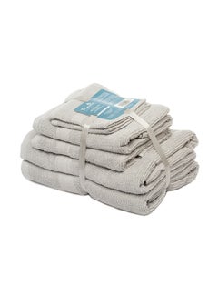 Buy 6-Piece Ceres Towel Set Pearl Grey 35x35x10cm in Saudi Arabia