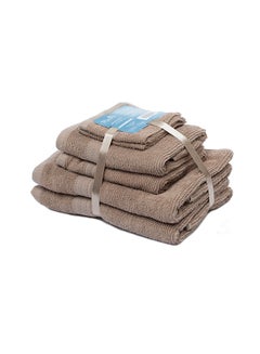 Buy 6-Piece Ceres Towel Set Brown in UAE