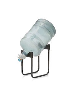 Buy Water Dispenser Bottle Stand With Aqua Valve Clear/Black 40x34x8cm in UAE