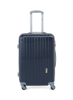 Buy Hard Case Travel Bag Medium Checked Luggage Trolley ABS Lightweight Suitcase with 4 Spinner Wheels KH132 Navy in UAE