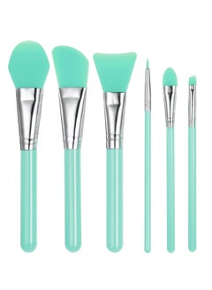 Buy 6-Piece Silicone Makeup Brush Set Green in UAE