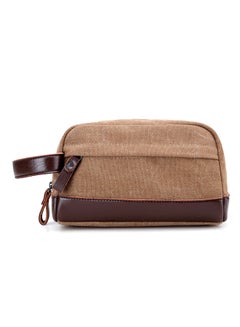 Buy Zipper Closure Canvas Wallet Coffee in Saudi Arabia