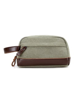 Buy Zipper Closure Canvas Wallet Green in UAE