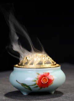 Buy Mini Printed Incense Burner Blue 9.5x6.5centimeter in UAE