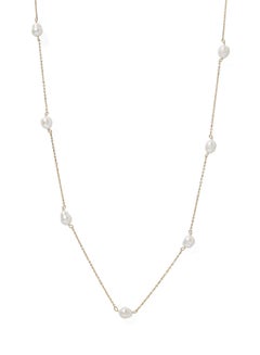 Buy Cultivated Pearl Gold Plated Chain Necklace in UAE