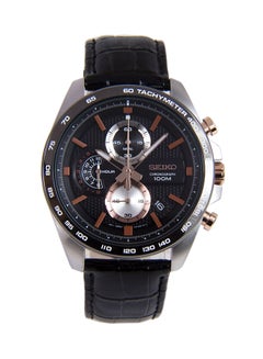 Seiko Men's Round Shape Leather Band Chronograph Wrist Watch - Black -  SSB265P1 UAE | Dubai, Abu Dhabi
