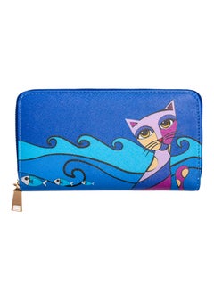 Buy Owl And City Printed Purse Blue/Purple/Pink in UAE