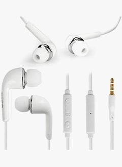 Buy In-Ear Earphones With Mic White in Saudi Arabia