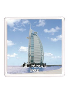 Buy Dubai Souvenir Quote Magnet Burj Al Arab White/Blue in UAE