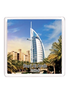 Buy Dubai Souvenir Quote Magnet Burj Al Arab White/Blue/Green in UAE