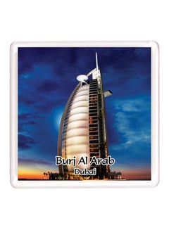 Buy Dubai Souvenir Quote Magnet Burj Al Arab Blue/White/Yellow in UAE