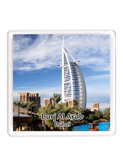 Buy Dubai Souvenir Quote Magnet Burj Al Arab White/Green/Blue in UAE