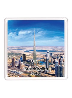 Buy Dubai Souvenir Quote Magnet Burj Khalifa Blue/White/Silver in UAE