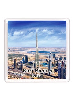 Buy Dubai Souvenir Quote Magnet Burj Khalifa White/Blue/Silver in UAE