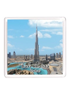 Buy Dubai Souvenir Quote Magnet Burj Khalifa Blue/White/Black in UAE