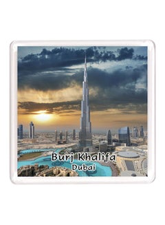 Buy Dubai Souvenir Quote Magnet Burj Khalifa Black/White/Green in UAE