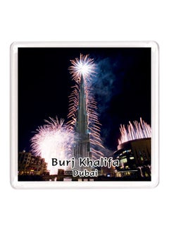 Buy Dubai Souvenir Quote Magnet Burj Khalifa White/Black/Pink in UAE