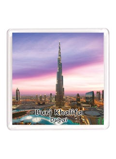 Buy Dubai Souvenir Quote Magnet Burj Khalifa Purple/Pink/White in UAE