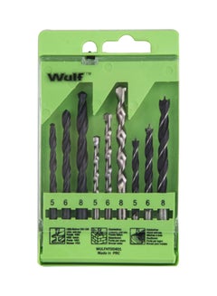 Buy 9-Piece Combination Drill Bit Set Green/Silver in UAE