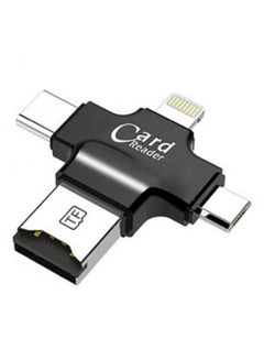 Buy 4-In-1 Micro USB Card Reader Black/Silver in UAE