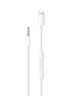 Buy Male Aux Stereo Audio Cable White in UAE