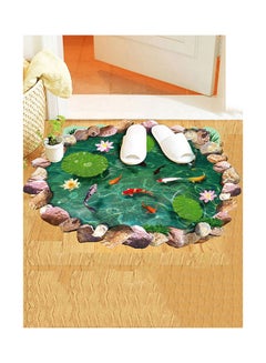 Buy Waterproof Creative 3D Carp Lotus Pond Wall Floor Sticker Multicolour 90 x 60centimeter in Saudi Arabia