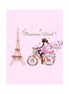 Buy Lovely Bicycle Girl Pattern Waterproof Removable Wall Sticker Multicolour 90 x 60cm in Saudi Arabia