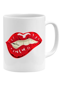 Buy Lip Bite Coffee Mug White 11x14cm in UAE