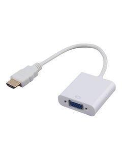 Buy HDMI To VGA Video Converter Adapter With AUX Cord White in Egypt