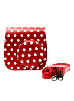 Buy Bag Case Cover With Strap For Fuji Film Instax Mini 9/8/8 Plus White/Red in UAE