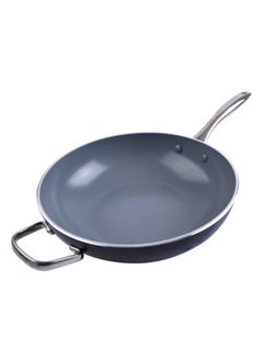 Buy Non-Stick Aluminum Wok Grey 28cm in Saudi Arabia