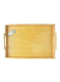 Buy Wooden Serving Tray Brown 35x52x7centimeter in UAE