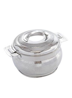 Buy Belly Shaped Hot Pot With Lid Silver 30.5x24x19centimeter in UAE