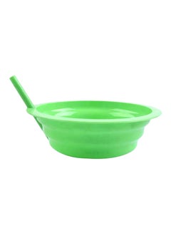 Buy Plastic Bowl With Straw Green 16.8x16.8x4.4centimeter in Saudi Arabia