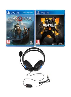 اشتري لعبتا God Of War + Call Of Duty: Black Ops IV (إصدار عالمي) مع سماعات رأس للألعاب - حركة وإطلاق النار - بلايستيشن 4 (PS4) في مصر