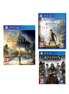 اشتري لعبة "Assassin's Creed Odyssey" + لعبة "Assassin's Creed Origins" + لعبة "Assassin's Creed Syndicate" -  (إصدار عالمي) - adventure - playstation_4_ps4 في مصر