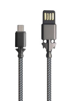 اشتري موصل شحن معدني وكابل صغير بمنفذ USB متزامن رمادي 1 متر في السعودية