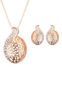 Buy 18 Karat Gold Plated Crystal Earrings and Necklace Set in Saudi Arabia