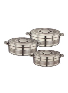 Buy 3-Piece Insulated Hot Pot Set Silver in Saudi Arabia