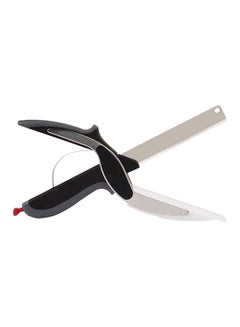 Buy 2-In-1 Smart Board Kitchen Scissors Black/Silver/Grey in UAE